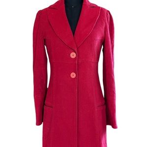 Red pea coat